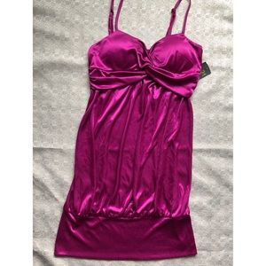 FOREVER 21 - Magenta Spaghetti Strap Tunic Dress